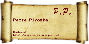 Pecze Piroska névjegykártya
